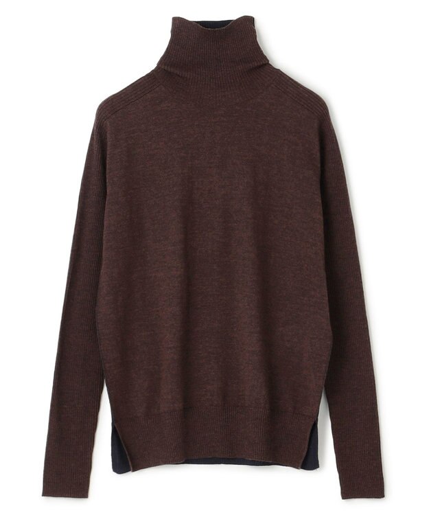 BEIGE， 【CLUEL 10月号掲載・S-size】LA MONNAIE / タートルニット Brown×Navy