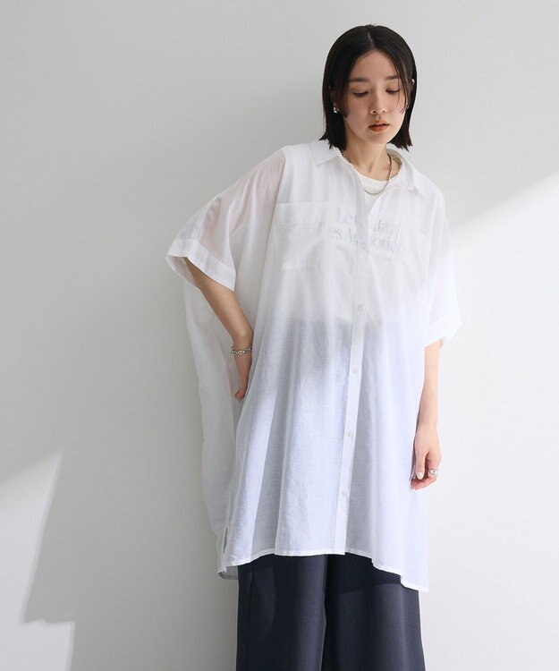 Green Parks ノースリーブフェミニンロゴプルオーバー Off White