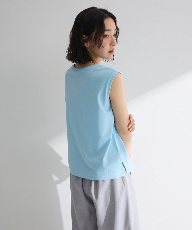 Green Parks ノースリーブフェミニンロゴプルオーバー Blue