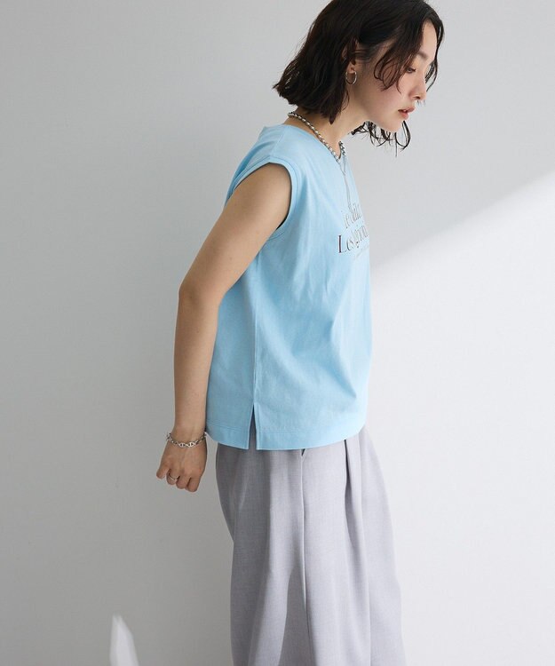 Green Parks ノースリーブフェミニンロゴプルオーバー Blue