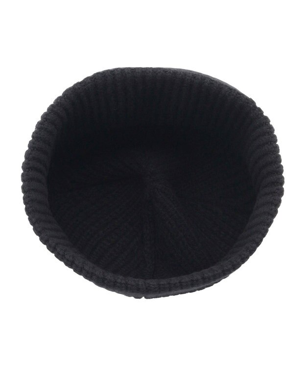 MOONBAT FURLA(フルラ) タフタ刺繍入りニット帽 ブラック