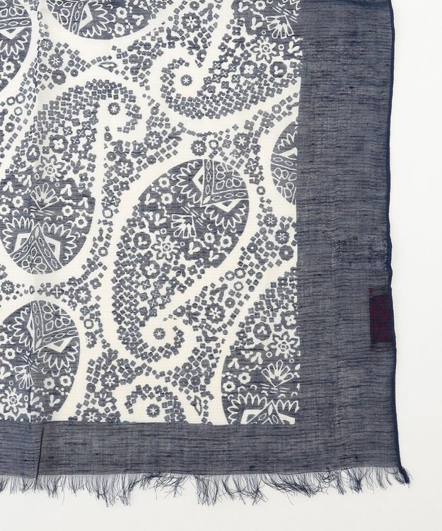 JOSEPH ABBOUD 【CAMERUCCI ARCHIVIO】ビッグペイズリーパターン ストール ネイビー系6