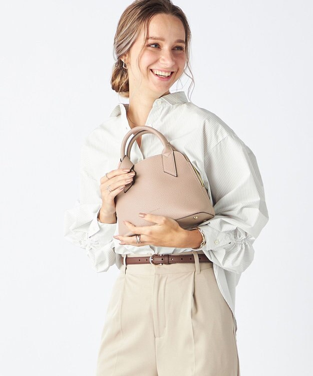 LA BAGAGERIE 【maison vert】 【超軽量/多収納】リボンハンドル2WAYバッグ グレージュ