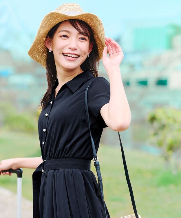 Tiaclasse  ツバ広リボンハット ライトベージュ