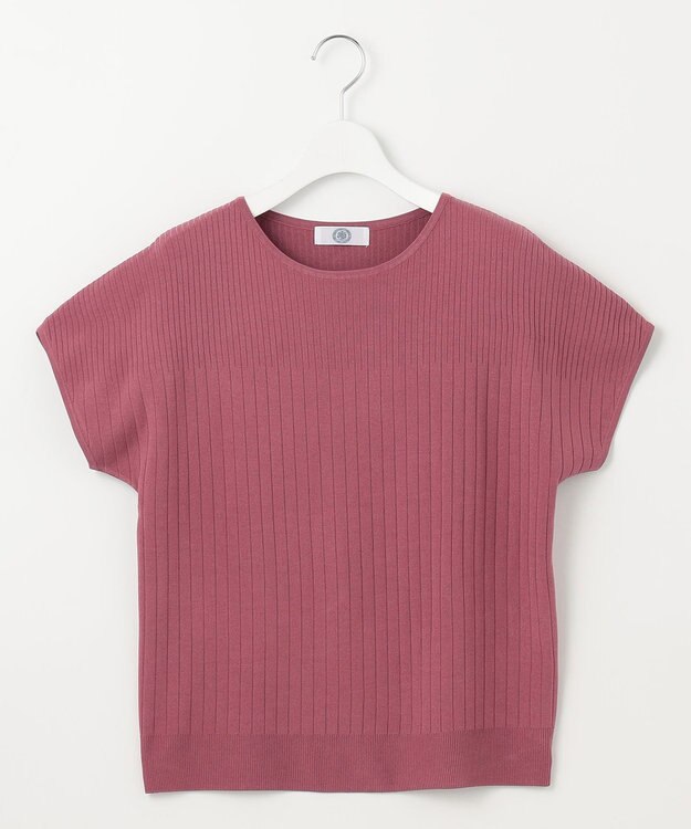 J.PRESS LADIES L 【洗える】レーヨンエリートストレッチ フレンチスリーブ ニット ローズピンク系