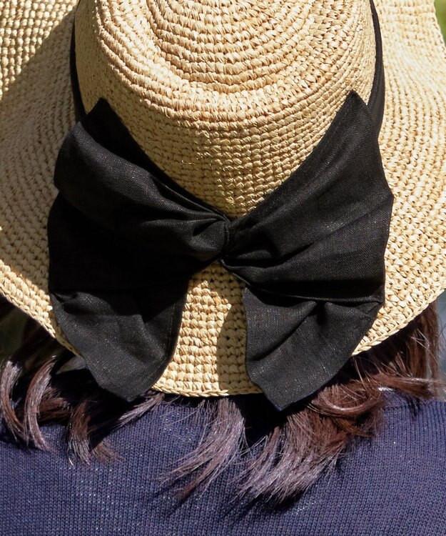 Tiaclasse  ツバ広リボンハット ブラック