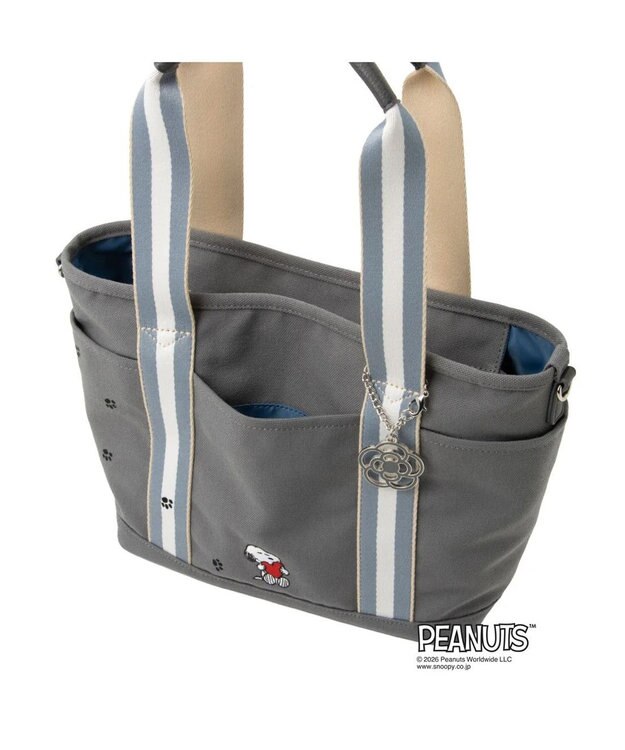 CLATHAS SNOOPYキャンパス ２wayトートバッグ（大） グレー