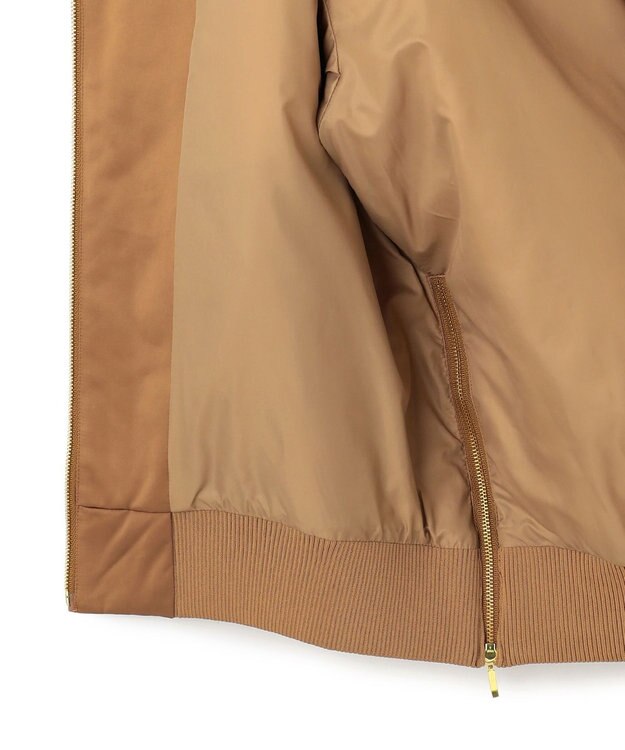 ICB 【洗える】 マットサテン MA-1ブルゾン キャメル系