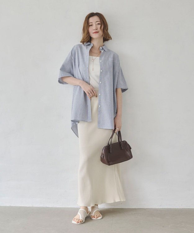 WEGO USPOLOハーフスリーブシャツ ブルーストライプ