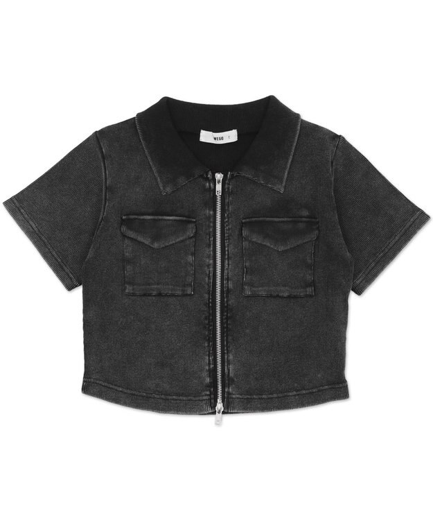 WEGO ポケットデザインWZIPトップス スミクロ