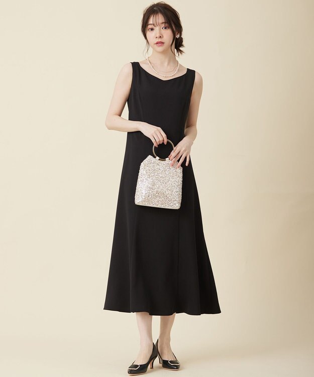 ANY SIS 【Lily Calin】チュールフリルトップス×ドレスセット ブラック×アイボリー