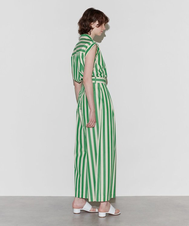 NAVE 【Nave 　洗える】ワイドストライプ　パンツ ライトグリーン系1