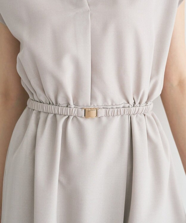 YECCA VECCA リネンライクスキッパーワンピース Light Beige