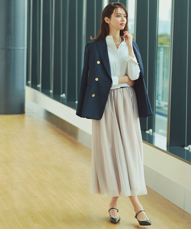 23区 【WEB限定/洗える】エアリーチュール スカート ライトベージュ系