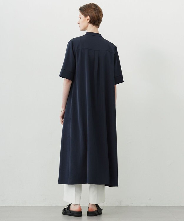 ICB L 【ASUMI・MANAMIコラボ 丈が選べる】ハシゴレースシャツワンピース ネイビー系