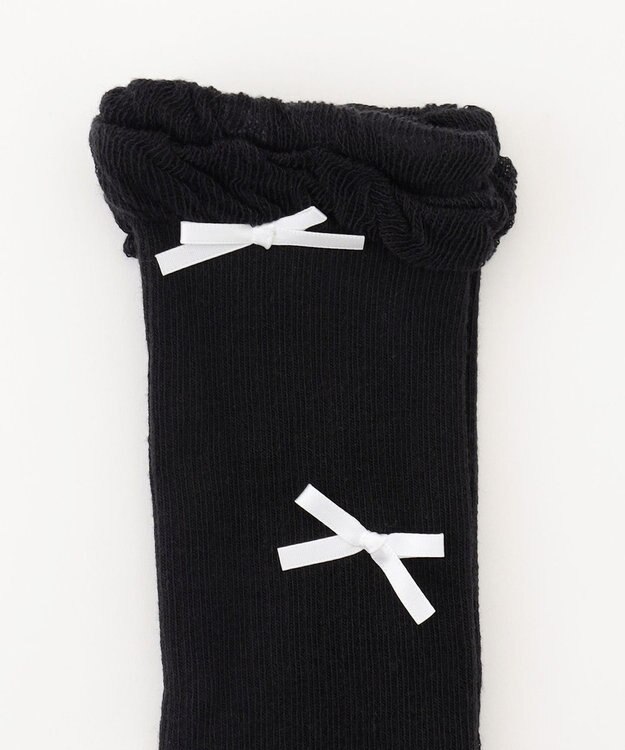 ANY KIDS リボン ハイソックス ブラック