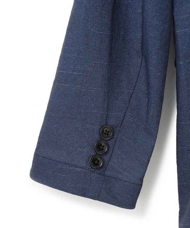 J.PRESS MEN 感動！？上品な見た目に着心地抜群なセットアップ【MECHANICAL】【超軽量 / 清涼感 / 洗える】 ハイパワーストレッチ リネンルックジャケット ネイビー系