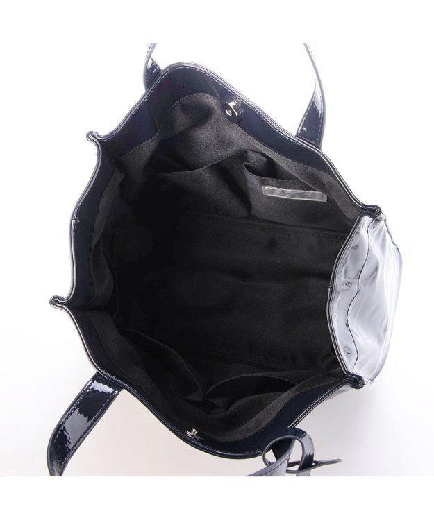 UNBILLION カシュカシュ cachecache / ソフトエナメルスクエア手提げトートS ダークネイビー