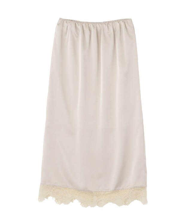 earth music&ecology サテンレーススカート Ecru