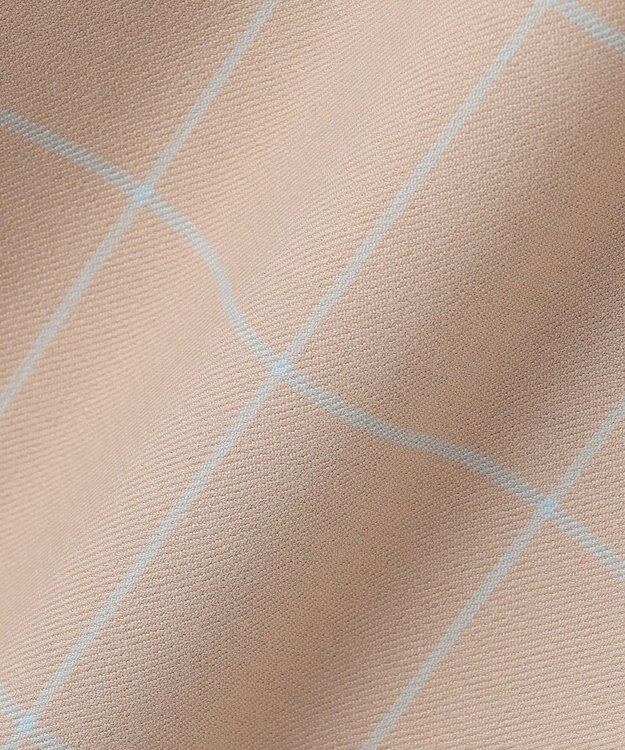 自由区 【洗える】ウィンドウペーンチェックワイド パンツ ベージュ系