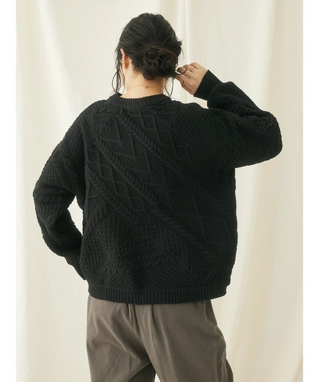 CRAFT STANDARD BOUTIQUE リサイクルポリエステルパッチワークプルオーバー Black