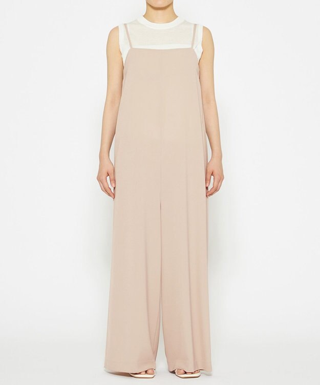 uncrave 【接触冷感・撥水・洗濯機洗い可】クールタッチツイル オールインワン（uncrave STANDARD） ピンクベージュ