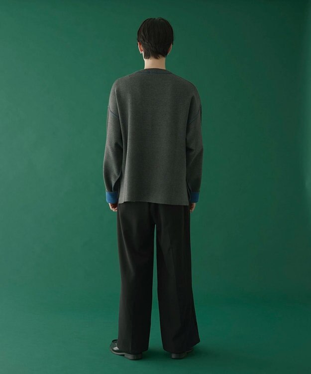 WEGO アウトリンキングニットプルオーバー ダークグレー