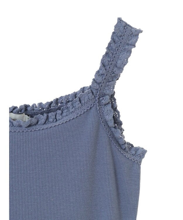 earth music&ecology フリルキャミ Blue