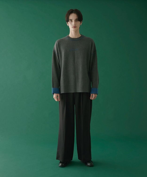 WEGO アウトリンキングニットプルオーバー ダークグレー