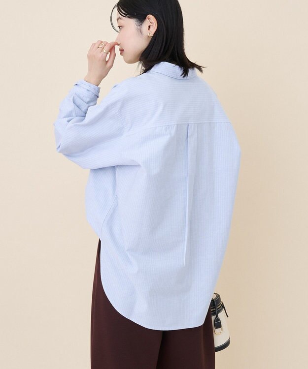 AMERICAN HOLIC オックスベーシックシャツ Stripe Blue