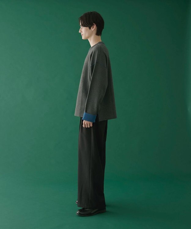 WEGO アウトリンキングニットプルオーバー ダークグレー