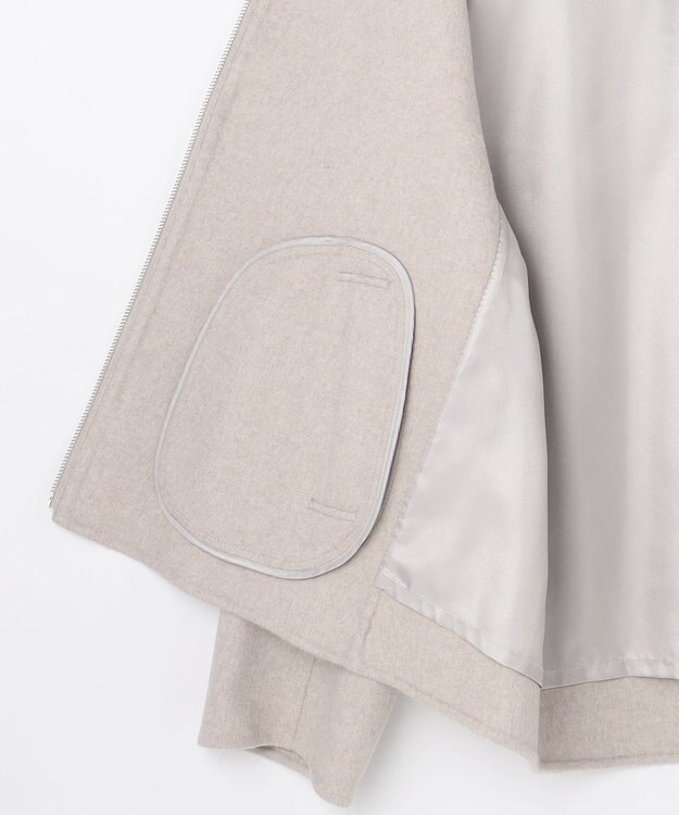 J.PRESS LADIES L ウールナイロンリバー ノーカラー コート ベージュ系