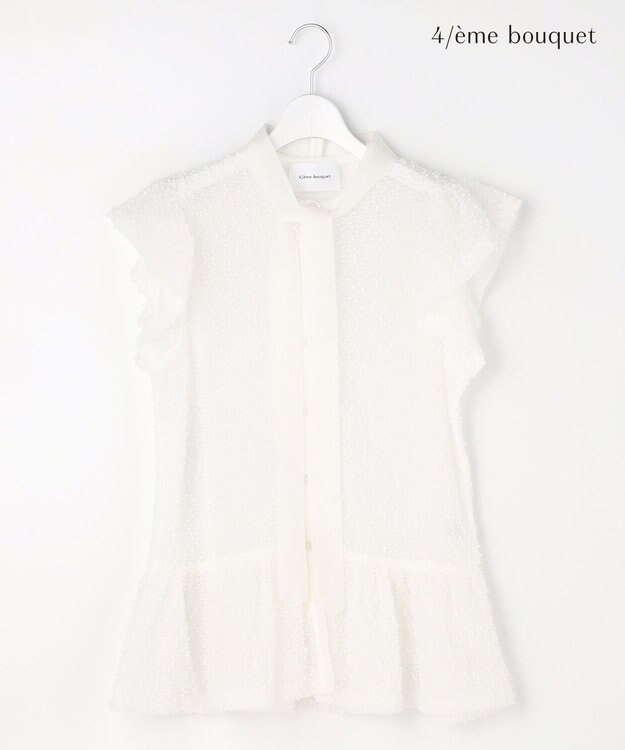 自由区 【カトリエムブーケ】Expression delicate ボウタイチュールトップス オフ