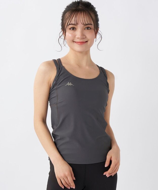 OP／FILA 【Kappa】カップ付きキャミソール フィットネスウェア グレー