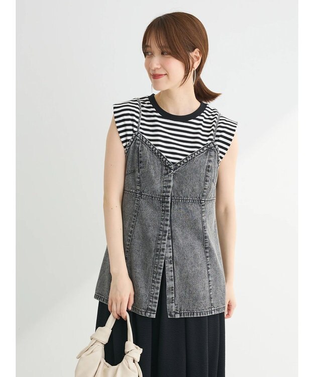 Green Parks ・ＥＬＥＮＣＡＲＥ　ＤＵＥ　デニムロングキャミ Gray