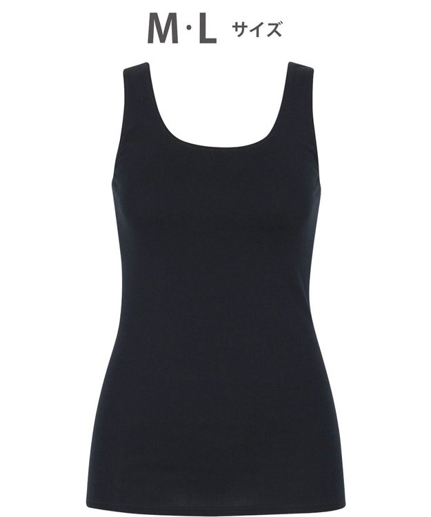 WACOAL あったかインナー 【ふんわりあったか】 ノースリーブ 天綿オーガニックを使用 あたたかい ムレにくい しなやかでやわらかい レディース CLB610 /ワコール ブラック