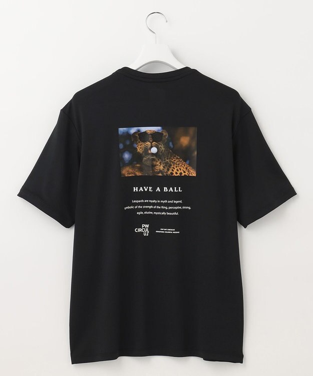 PW CIRCULUS 【UNISEX】【ストレッチ/UVケア/接触冷感/防透】バック フォト Tシャツ ブラック系1