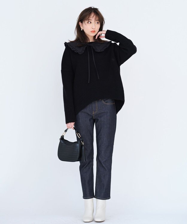 #Newans LILY/ キルティング付け襟 ブラック系9