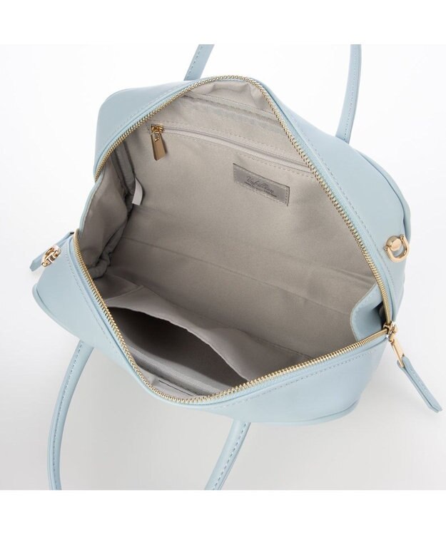 UNBILLION カシュカシュ cachecache / チャーム付横長ボストン サックスブルー