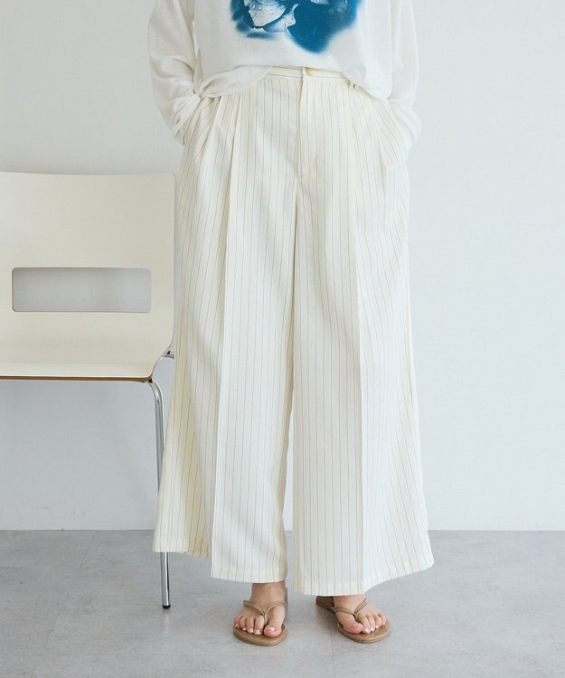 CRAFT STANDARD BOUTIQUE イージースラックス Stripe Ivory