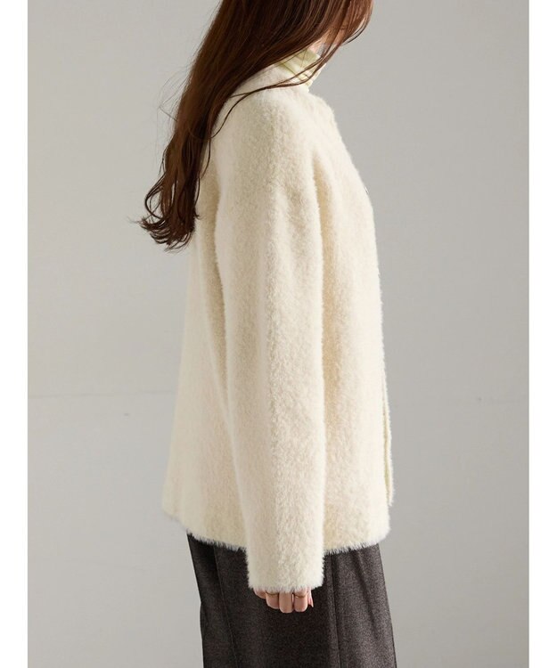 Te chichi ダブルフェイスフェザーカーディガン オフホワイト