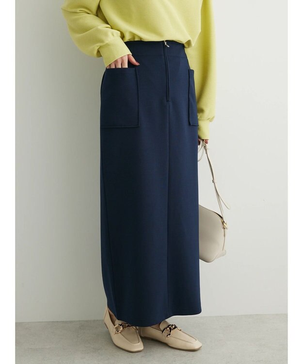 Green Parks ダンボールＩラインスカート Navy