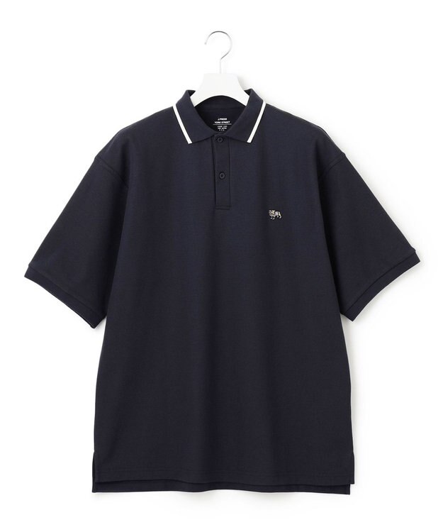 J.PRESS YORK STREET 【UNISEX】ブルドック ワンポイント ポロシャツ ネイビー系