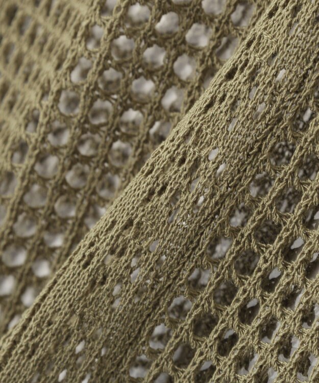 earth music&ecology レーシースキッパーポロニットプルオーバー Khaki
