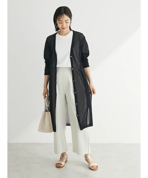 Green Parks 推しニット　ロング丈カーディガン Black