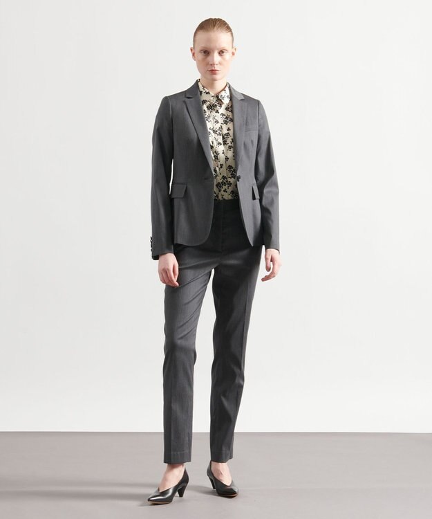 JOSEPH ウールバイストレッチ　テーパードトラウザーズ Dark grey