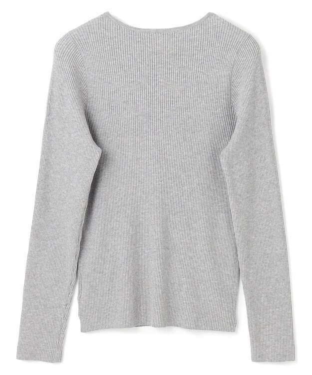 UNFILO マイビューティ リブボートネック ニット グレー