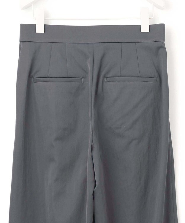 ICB 【接触冷感・UVケア・洗える】 ヴィスコースナイロンサテン ワイドパンツ チャコール系