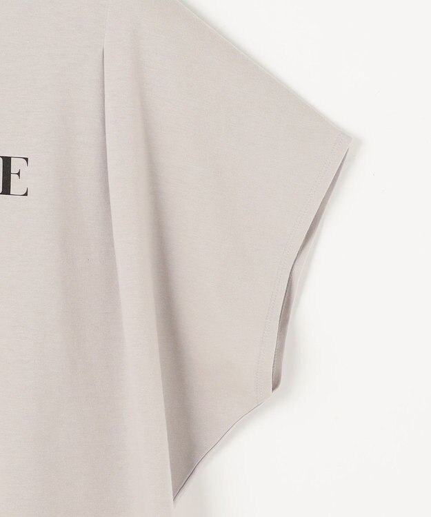 ANY 【洗濯機可/UVケア/接触冷感】フレンチスリーブロゴ・カラーTシャツ サンドベージュロゴ