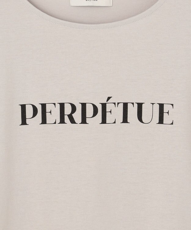 ANY 【洗濯機可/UVケア/接触冷感】フレンチスリーブロゴ・カラーTシャツ サンドベージュロゴ